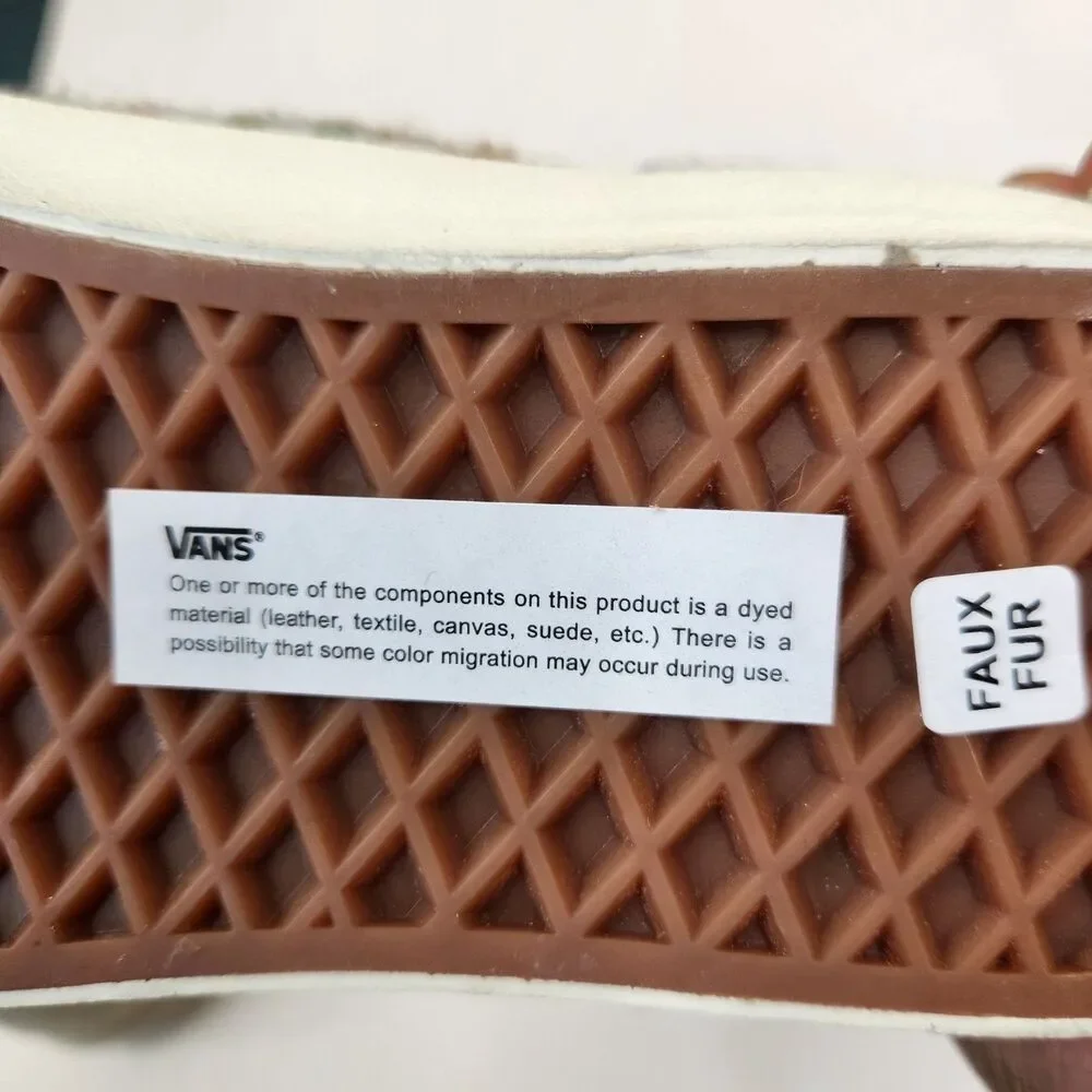 NEW Vans Sk8 Hi Reissue Faux Fur Mixed Material Olive Green Sneakers M 7.5 W 9